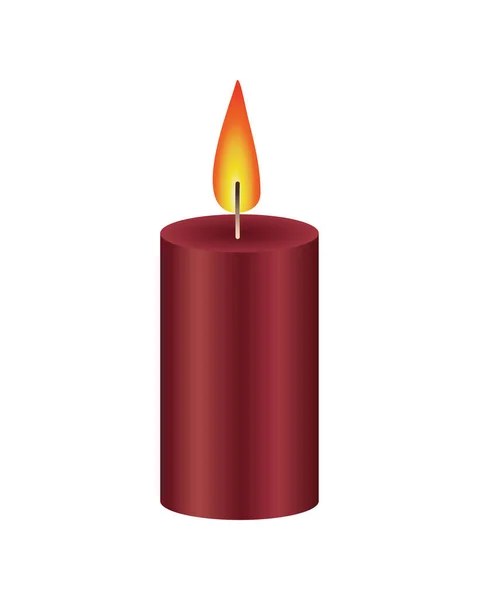 Икона огненного пламени красной свечи — стоковый вектор