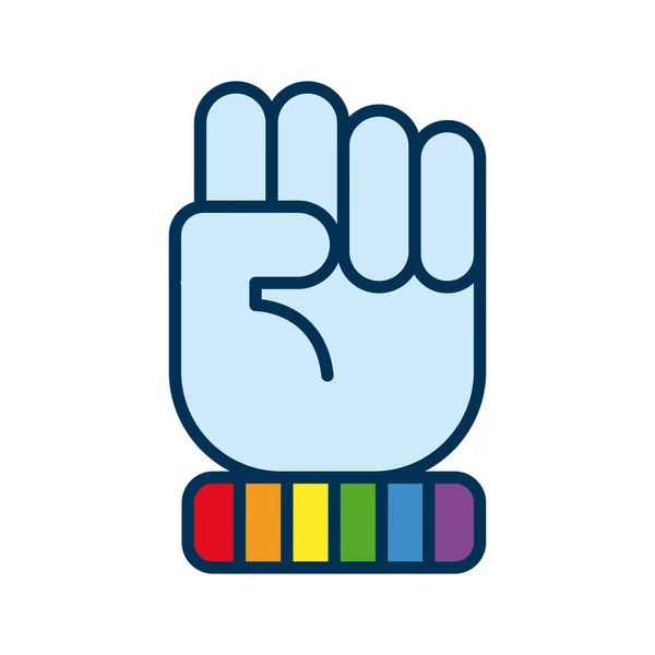 Hand fist with lubi flag flat style icon — стоковый вектор