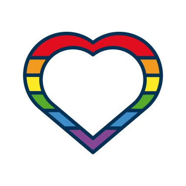 kalp lgtbi bayrağı düz stili