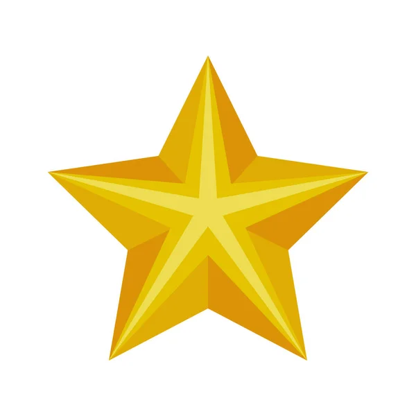 Christmas golden star decoration isolared icon — Stock Vector