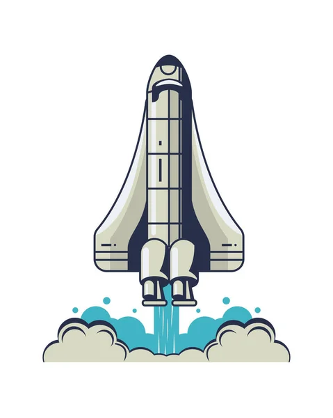 Nave espacial icono de inicio de la misión — Vector de stock