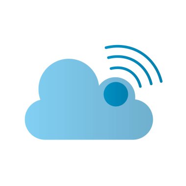 Wi-Fi sinyal çizgisi simgesi ile bulut hesaplaması