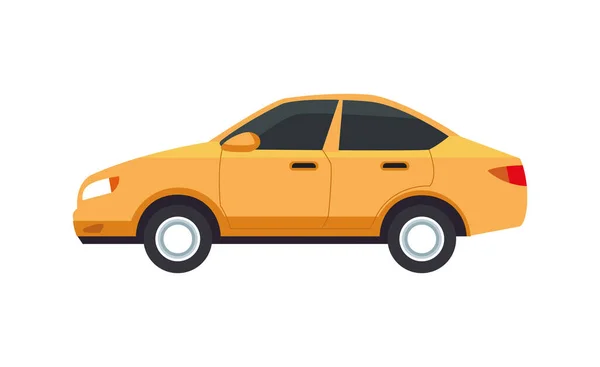 Coche amarillo coche color aislado icono — Vector de stock