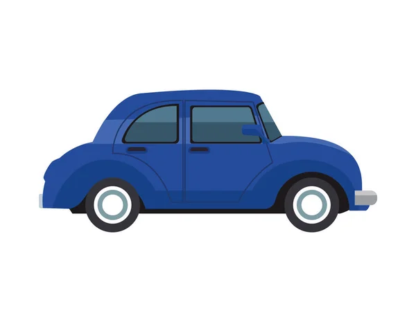 Carro azul veículo cor ícone isolado — Vetor de Stock