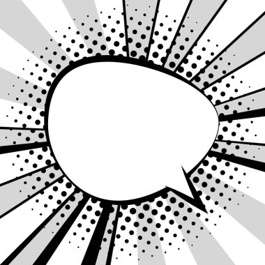 Retro konuşma balonu monokrom pop sanat tarzını çizdi