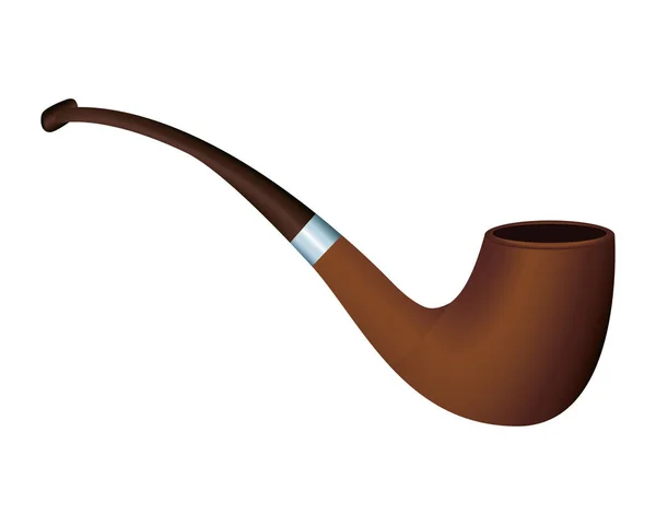 Tubo de madera humo accesorio icono — Vector de stock