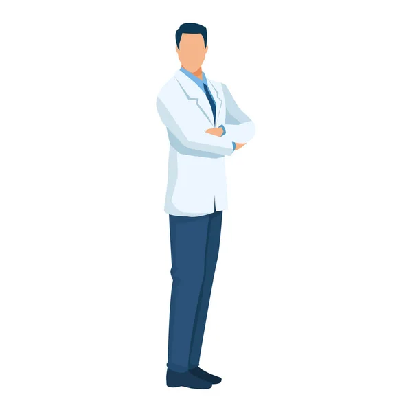 Professional doctor standing worker character — Stock Vector
