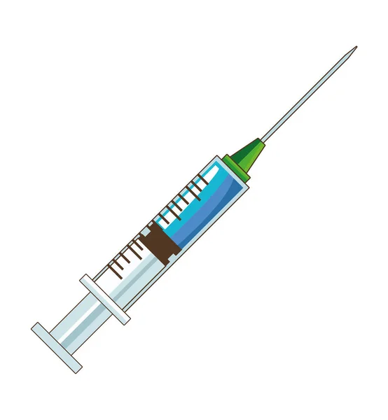 Jeringa inyectable vacuna icono médico — Vector de stock