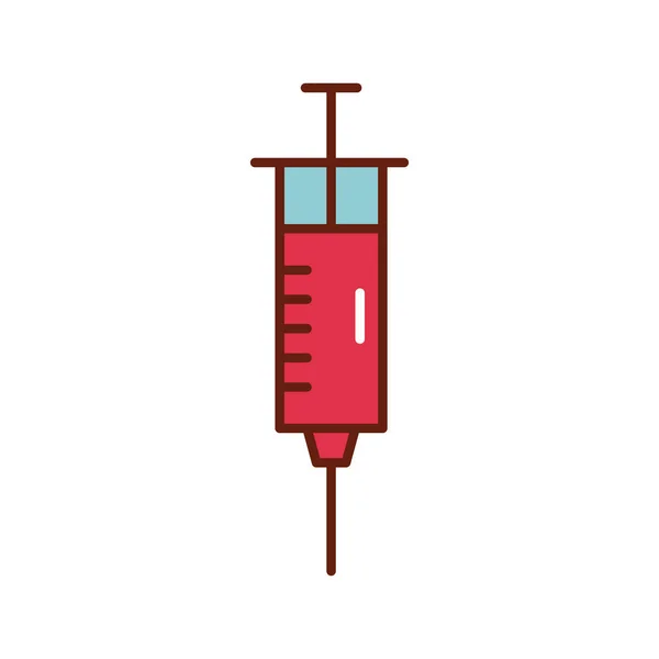 Vacina em seringa médica ícone de estilo plano —  Vetores de Stock