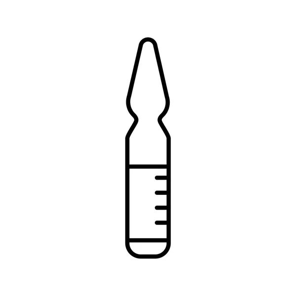 Flacon vaccin pot ligne style icône — Image vectorielle