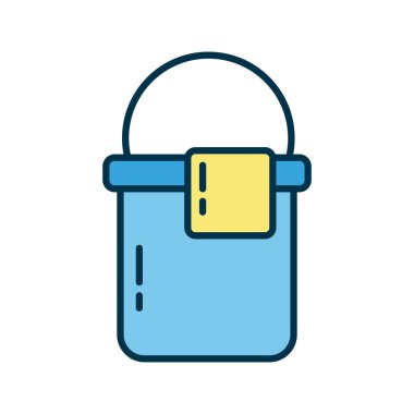 Havlu düz stil ikonlu plastik kova