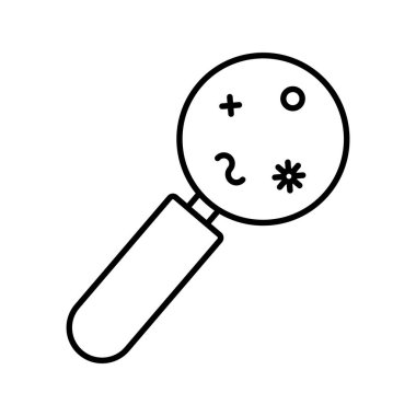 Büyüteç cam çizgi biçiminde covid19 parçacık