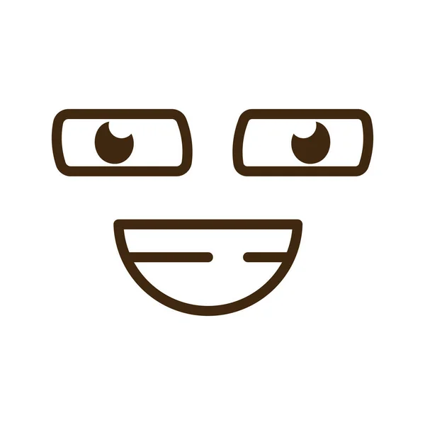 Leende tecknad ansikte emoticon ikon — Stock vektor