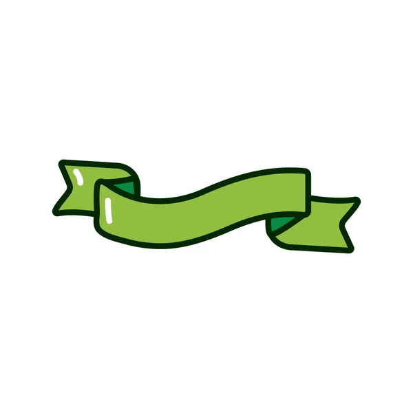 Cadre de ruban vert icône de style plat — Image vectorielle