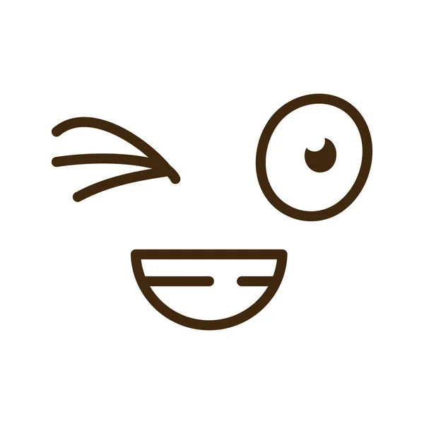 Picando o ícone de emoticon cara de desenho animado olho —  Vetores de Stock