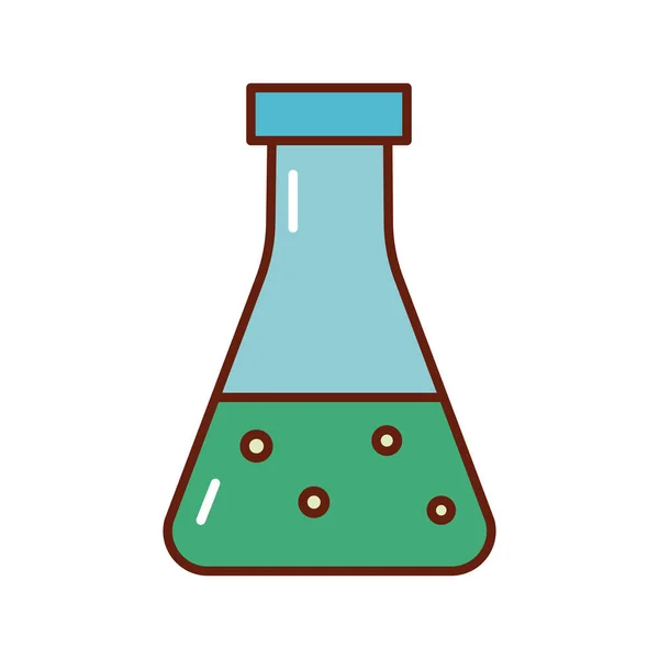 Medical flask tube test laboratory flat icon — Stock Vector
