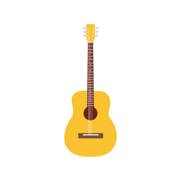 Acoustic guitar instrument musical icon — Stock Vector