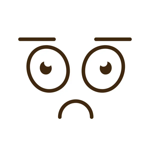 Trieste cartoon gezicht emoticon pictogram — Stockvector