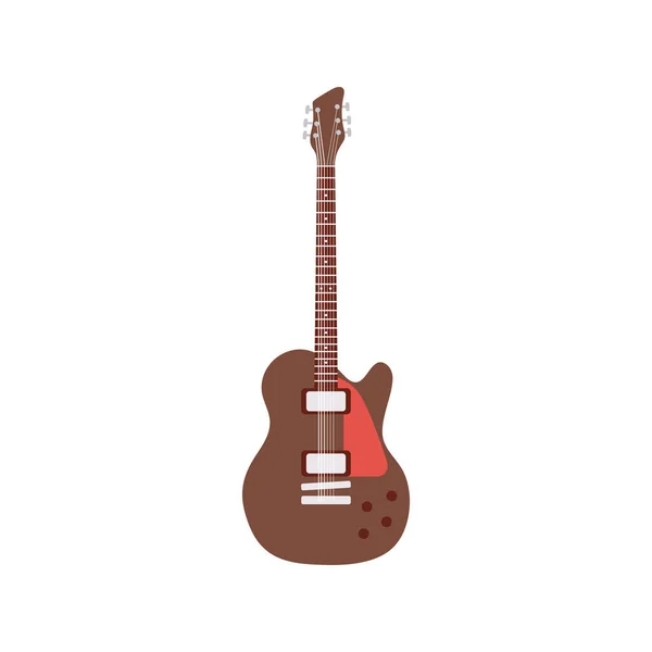 Electric guitar brown color instrument icon — Stock Vector