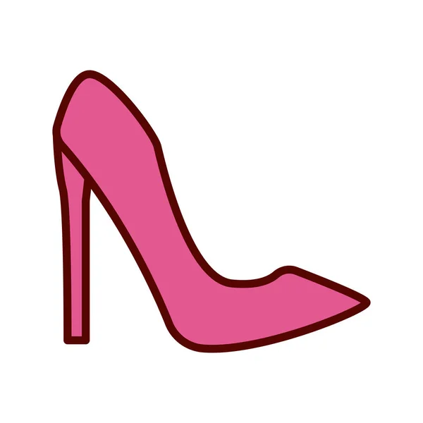 Mulheres sapato calcanhar moda estilo plano ícone — Vetor de Stock
