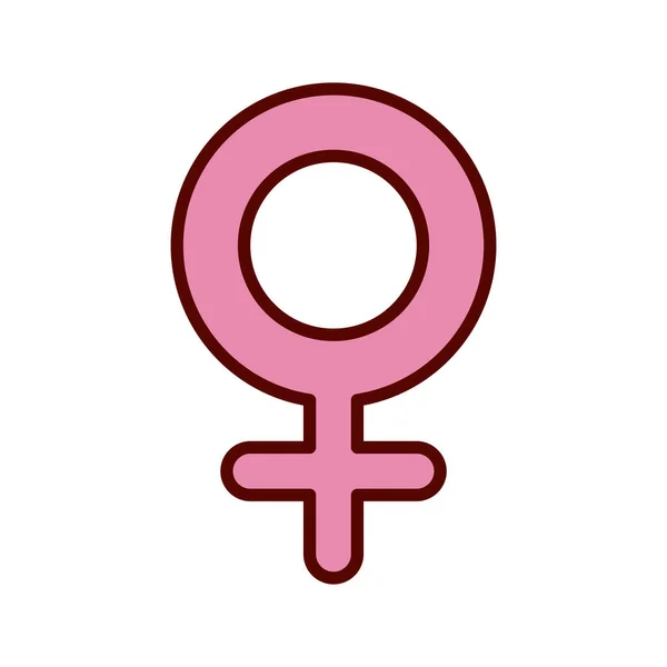 Vrouwelijk geslacht symbool platte stijl pictogram — Stockvector
