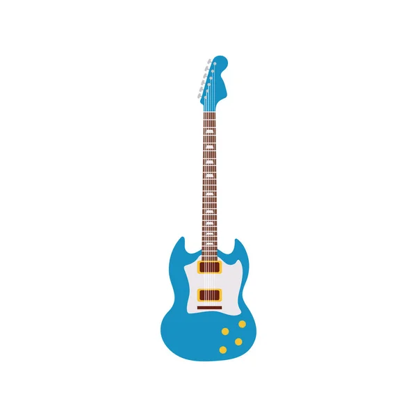 Elektrische gitaar blauwe kleur instrument icoon — Stockvector