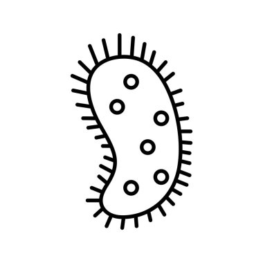 bakteri parçacık çizgisi biçimi simgesi