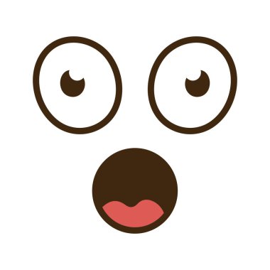 gözlerle ve ağızla çizgi film yüzü açık duygu simgesi