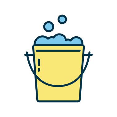 Plastik kova ve düz stil simgesi