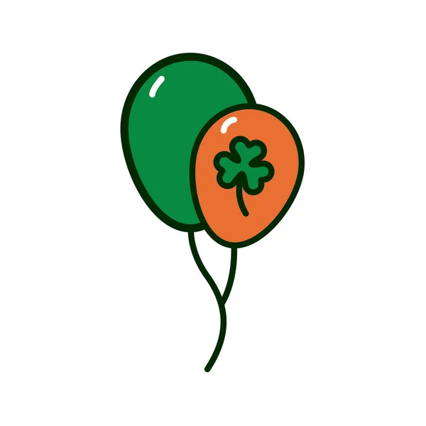 Feuille de trèfle en ballons hélium st patricks jour plat icône — Image vectorielle