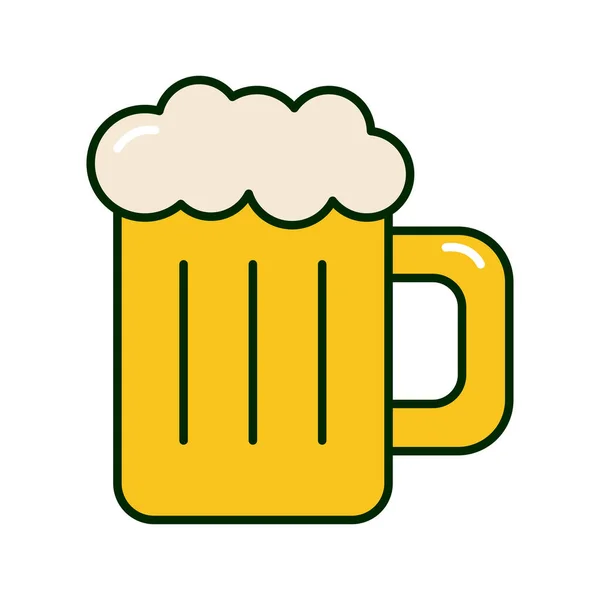 Bierglas trinken flache Stil-Ikone — Stockvektor