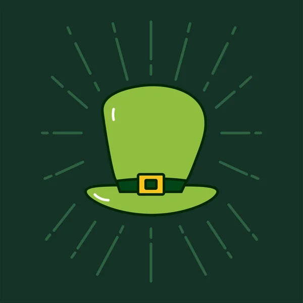 녹색 배경으로 무늬가 있는 레프 프리드 차운 (leprechaun) 의 tophat st patricks day — 스톡 벡터