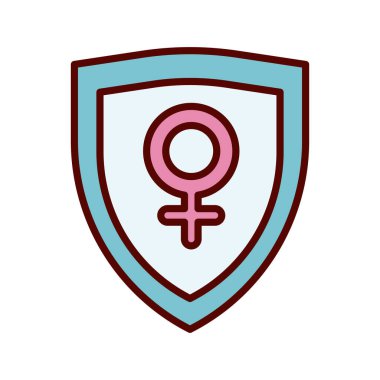 Shield düz stil ikonunda kadın cinsiyet sembolü