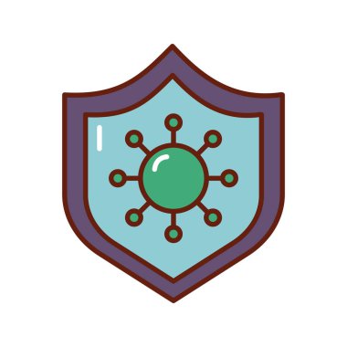 covid19 parçacık kalkan düz biçim simgesi