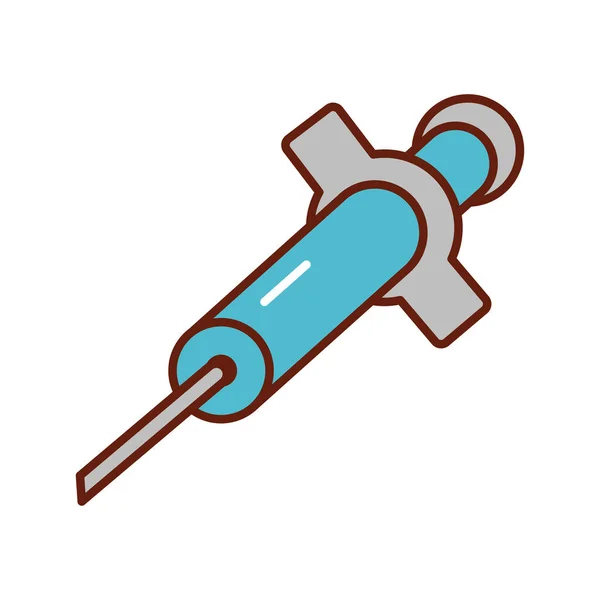 Vaccin in dikke spuit platte stijl icoon — Stockvector