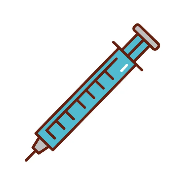 Vaccin in grote platte spuit icoon — Stockvector