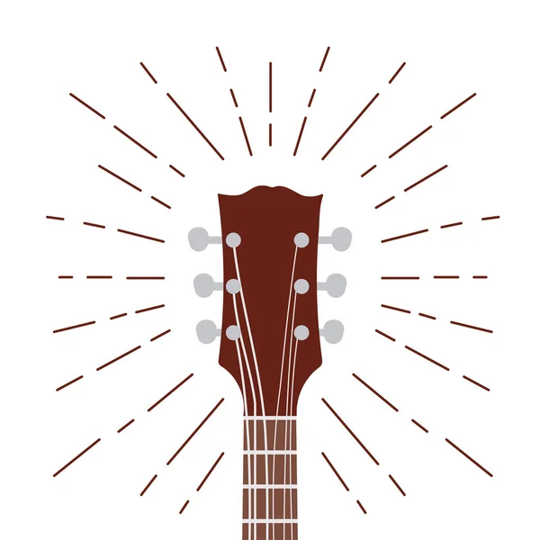 Gitarrhals och headstock musikalisk ikon — Stock vektor