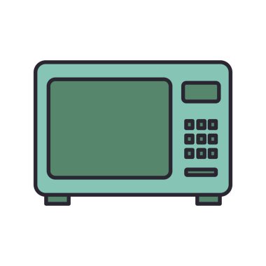 Mutfak mikrodalga fırın aygıt hattı ve renk biçimi simgesi