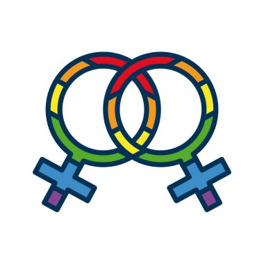 lezbiyen cinsiyet sembolleri lgtbi bayrak düz biçim simgesi