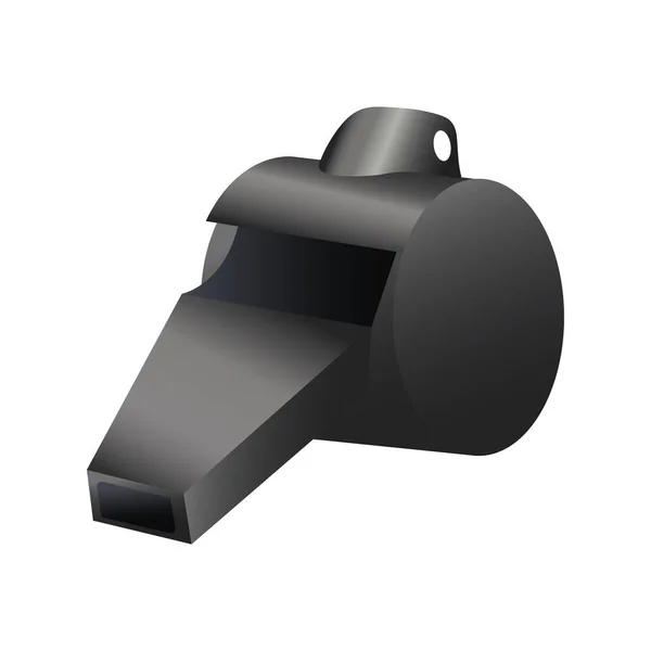 Arbitre sifflet équipement icône isolée — Image vectorielle