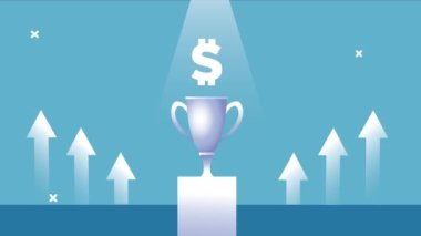 Para dolar sembolü kupa ve oklar yukarı