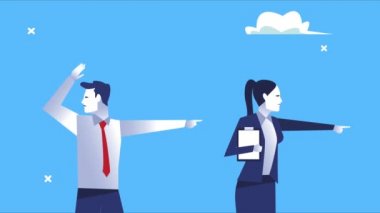 Zarif iş çifti işçiler karakterleri indeksleme