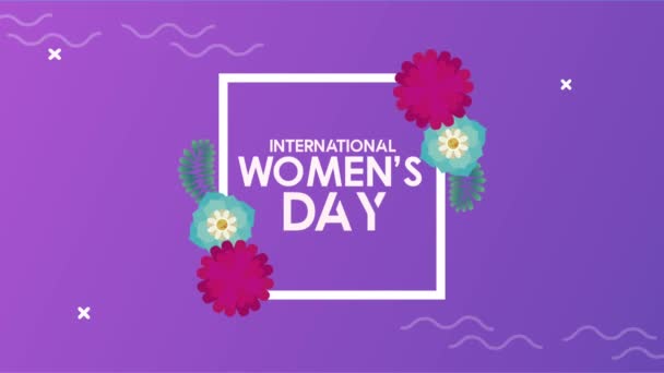 Glückliche Briefkarte zum Frauentag mit — Stockvideo