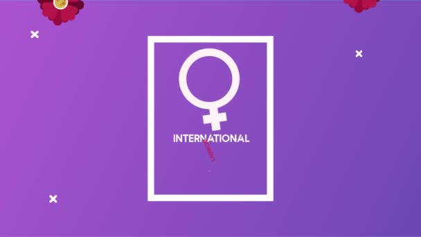 Glückliche Briefkarte zum Frauentag mit — Stockvideo