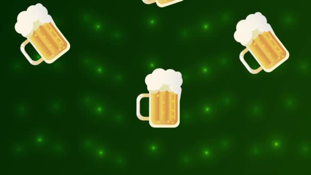 Gelukkige heilige patricks dag poster met bier drinken patroon — Stockvideo