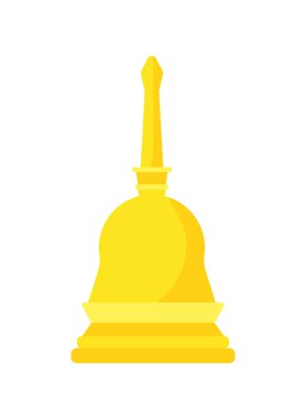 Altın çan songkran izole ikonu