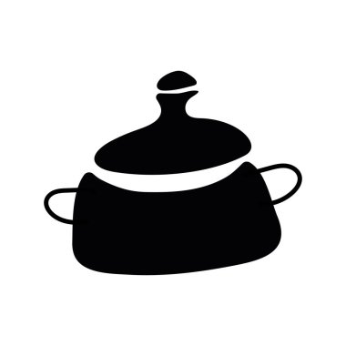 Mutfak tenceresi siluet stili simge