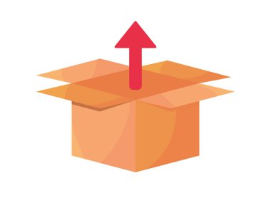 karton kutu ve ok yukarı dağıtım servisi