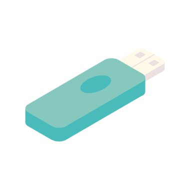 usb bellek flaş izometrik simgesi