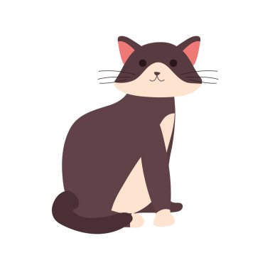 Sevimli, küçük kedicik oturan bir karakter.